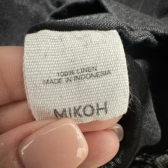 Mikoh Revolve Elegant Black 100% Linen Shirt Romper SIZE 2 M EUC - Picture 6 of 7